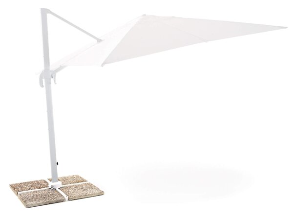 Ombrellone da Giardino Decentrato 3x4m in Alluminio e Poliestere Senso Bianco