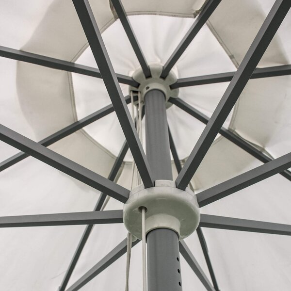 Ombrellone da Giardino Ø2,7 m Palo Ø48 mm in Alluminio Kraus Tre Bianco