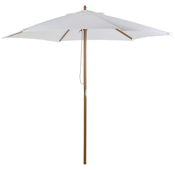Ombrellone da Giardino Ø2,5x2,3 m Palo Ø38 mm in Bambù Bianco