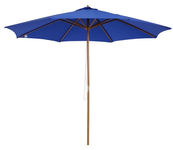 Ombrellone da Giardino Ø3 m Palo Ø38 mm in Legno di Pioppo e Bambù Blu