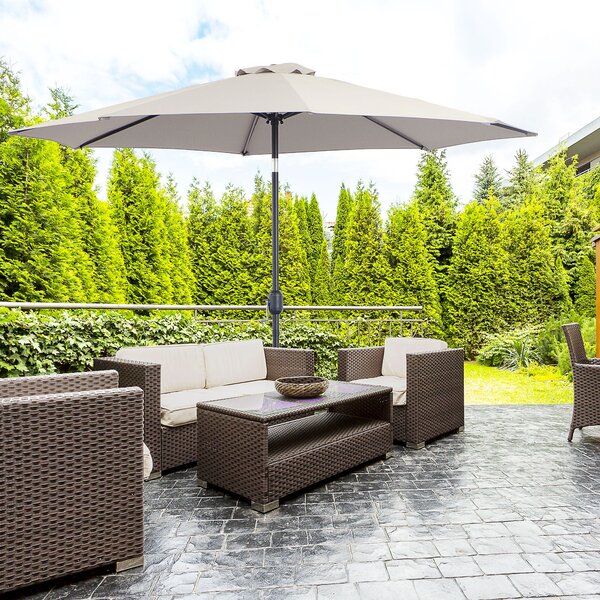 Ombrellone da Giardino in Acciaio Ø3x2,45 m Grigio