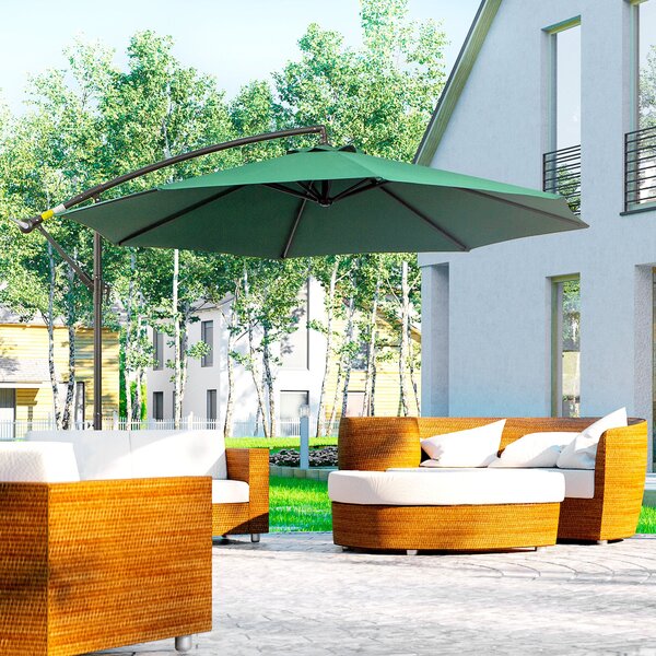 Ombrellone da Giardino in Acciaio Ø3x2,5 m Rex Verde