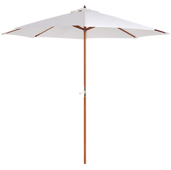 Ombrellone da Giardino Ø2,7 m Palo Ø38 mm in Legno di Pioppo e Bambù Beige