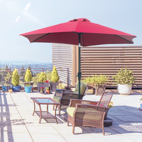 Ombrellone da Giardino Ø2,7 m Palo Ø38 mm in Alluminio Rosso