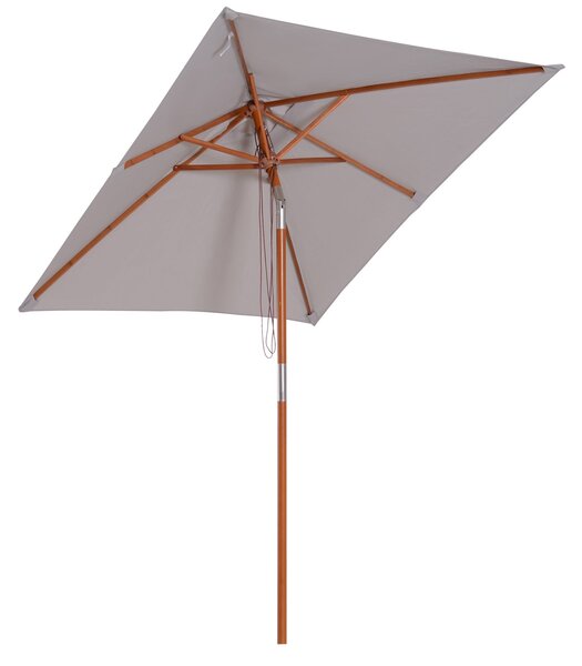 Ombrellone da Giardino 2x1,5 m Palo Ø38 mm in Legno Grigio
