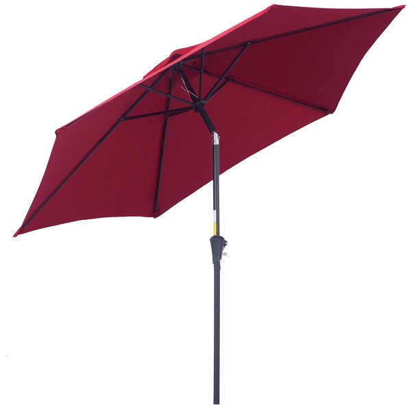 Ombrellone da Giardino Ø2,7 m Palo Ø38 mm in Alluminio Rosso