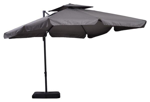 Ombrellone Decentrato da Giardino in Alluminio 2,7x2,7m Grigio