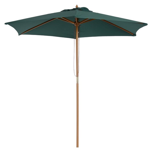 Ombrellone da Giardino Ø2,5 m Palo Ø38 mm in Legno Verde
