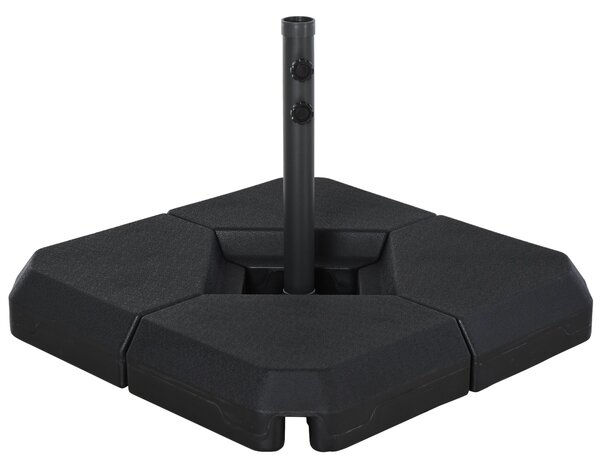 Base per Ombrellone da Giardino Ø48 80x80x50 cm in Plastica 60 Litri Nero