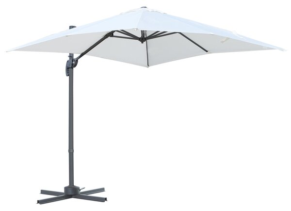 Ombrellone da Giardino 2,5x2,5m in Alluminio e Poliestere Crema