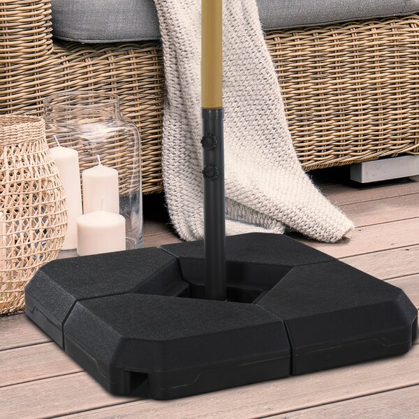 Base per Ombrellone da Giardino Ø48 80x80x50 cm in Plastica 60 Litri Nero