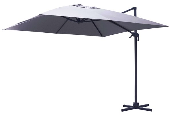 Ombrellone da Giardino Decentrato 3x3m in Alluminio Montana Grigio