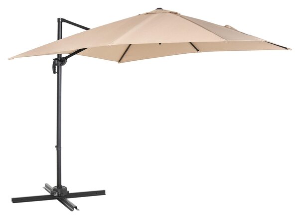 Ombrellone da Giardino Decentrato 2,68x2,68m in Alluminio e Poliestere Cachi