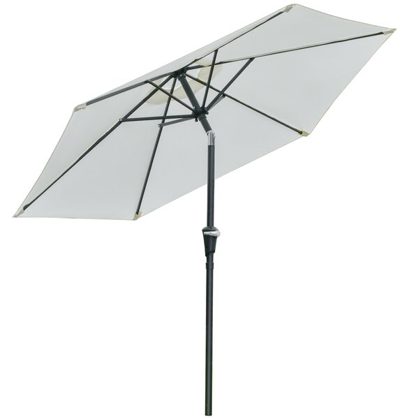 Ombrellone da Giardino Ø2,27m in Metallo e Poliestere Bianco Crema