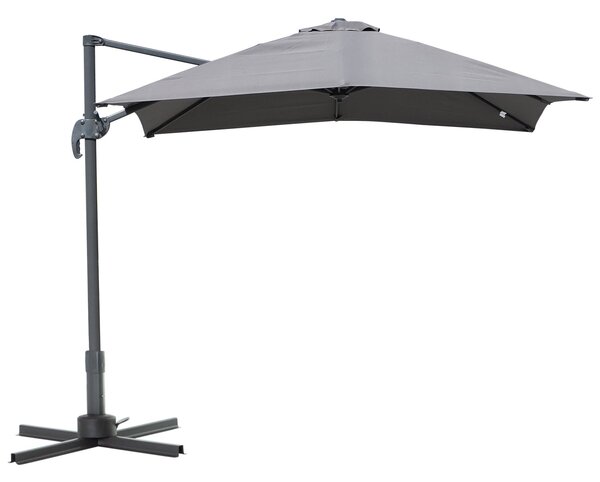 Ombrellone da Giardino Decentrato 2,5x2,5m in Alluminio Grigio