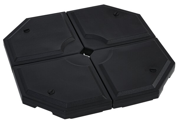 Base per Ombrellone da Giardino 96x96x9 cm in HDPE Nero
