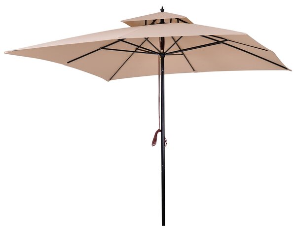 Ombrellone da Giardino 3x3 m Palo Ø48 mm in Metallo e Poliestere Beige e Nero