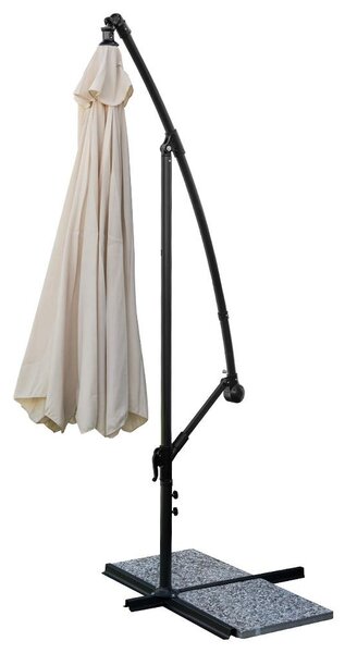 Ombrellone da Giardino Decentrato Ø3m in Acciaio Telo Beige con Flap
