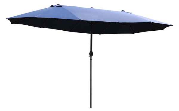 Ombrellone da Giardino Doppio 460x270x240 cm in Acciaio e Poliestere Blu
