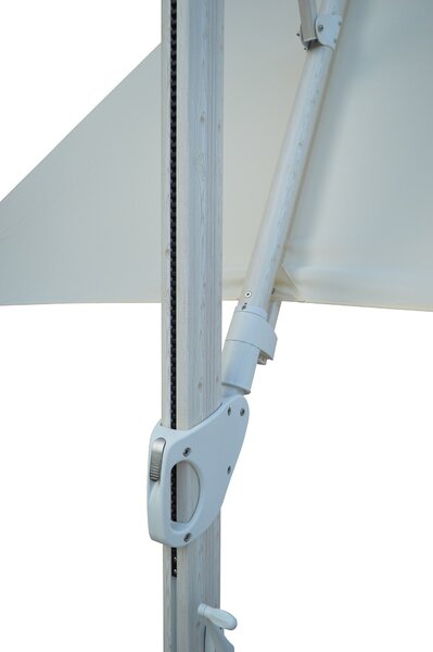 Ombrellone da Giardino Decentrato con LED 3,3x3,3m in Alluminio Telo in Poliestere Trastevere Bianco