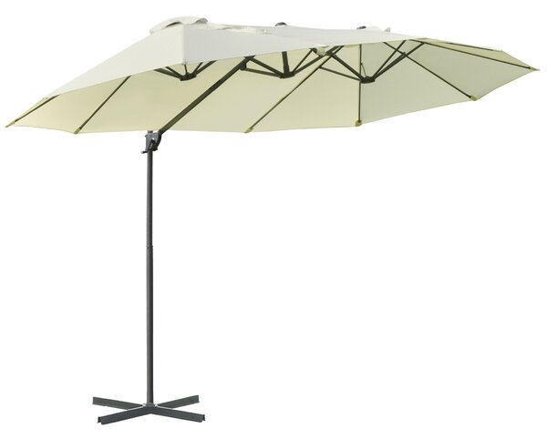 Ombrellone da Giardino Doppio 440x270x250 cm in Poliestere Beige
