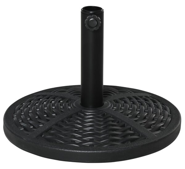 Base per Ombrellone da Giardino Ø45 cm 9,5 Kg in Plastica Effetto Rattan Nero