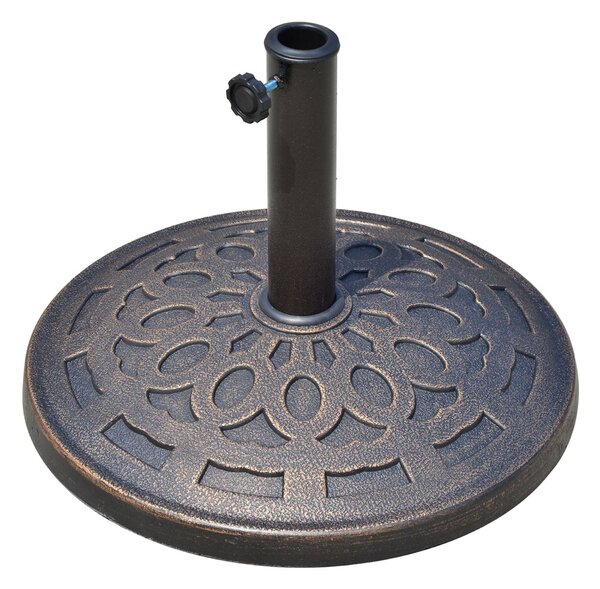 Base per Ombrellone da Giardino Ø48,5 cm 12 Kg in Resina con Finiture in Bronzo