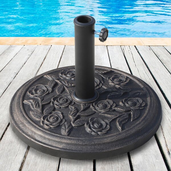 Base per Ombrellone da Giardino Ø45 cm 9 Kg in Resina con Finiture in Bronzo