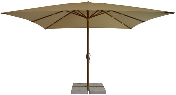 Ombrellone da Giardino 4x4m in Alluminio Palo Ø60 mm Telo in Poliestere Brera Ecrù