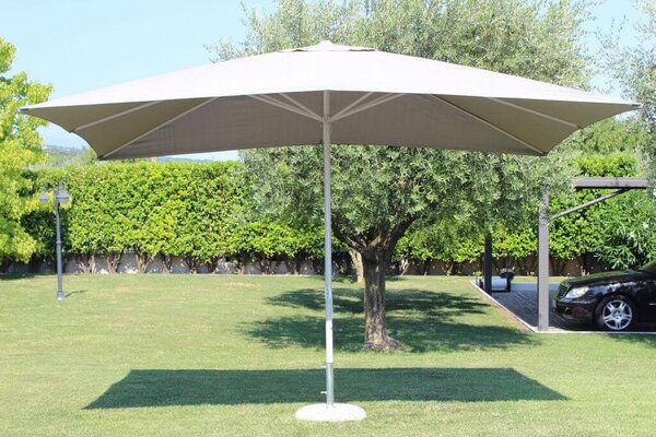 Ombrellone da Giardino 3x3 m Palo Ø48 mm Mercurio in Acciaio Tortora Telo Grigio
