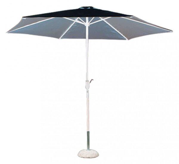 Ombrellone da Giardino Ø3 m Palo Ø48 mm Poly Eco in Acciaio Telo Grigio