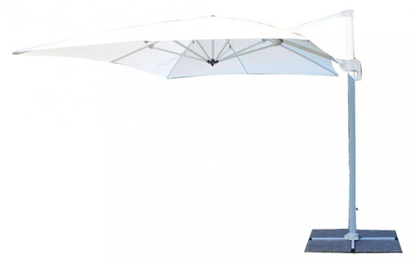 Ombrellone da Giardino Saturno Decentrato 3x3 m in Alluminio blu Telo Bianco