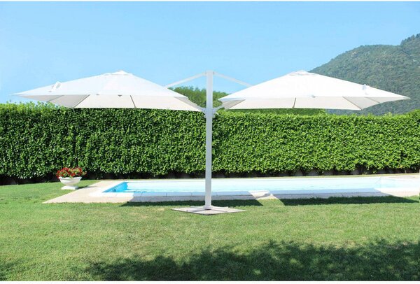 Ombrellone da Giardino Doppio Archimede 3x3 m in Alluminio Bianco Telo Bianco
