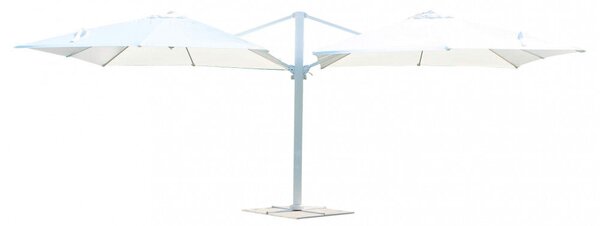 Ombrellone da Giardino Doppio Archimede 3x3 m in Alluminio Bianco Telo Bianco