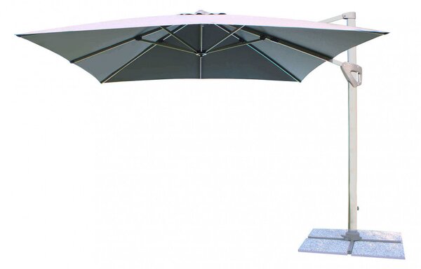 Ombrellone da Giardino Darwin Grigio Decentrato 3x4 m in Alluminio Telo Grigio