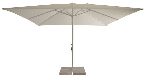 Ombrellone da Giardino 4x4 m Palo Ø60 mm in Alluminio Bianco Lucido Telo in Poliestere Bianco