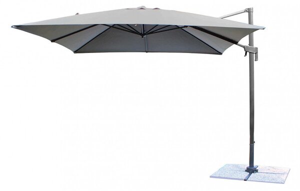 Ombrellone da Giardino Newton Decentrato 2x3 m in Alluminio Nero Telo Grigio
