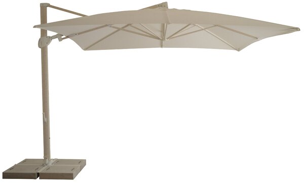 Ombrellone da Giardino Decentrato 3,3x3,3m in Alluminio e Poliestere Bianco