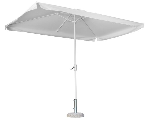 Ombrellone da Giardino 3x2m Tessuto Poliestere Bianco