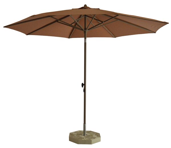 Ombrellone da Giardino Ø3 m Palo Ø40 mm in Alluminio Marrone Satinato Telo in Poliestere Marrone