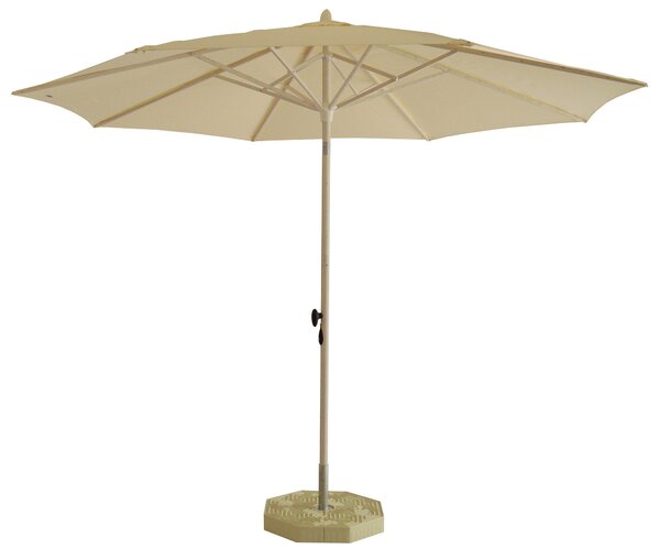 Ombrellone da Giardino Ø3 m Palo Ø40 mm in Alluminio Legno Larice Telo in Poliestere Avorio