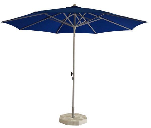 Ombrellone da Giardino Ø3 m Palo Ø40 mm in Alluminio Bianco Lucido Telo in Poliestere Blu