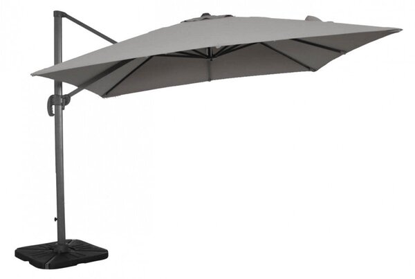 Ombrellone da Giardino Saturno Decentrato 3x4m in Alluminio Antracite Telo Grigio