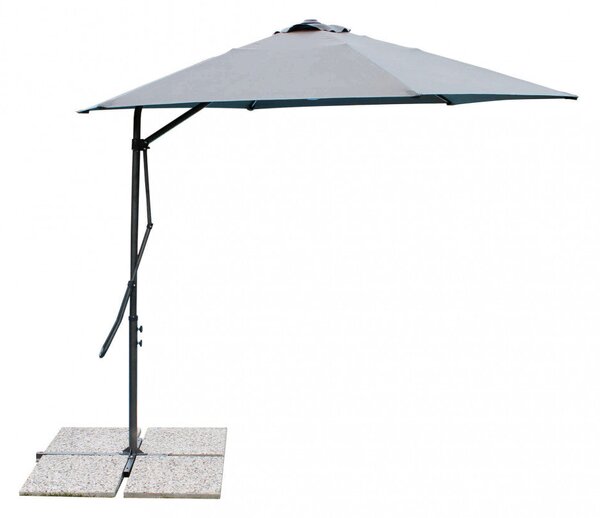 Ombrellone da Giardino Zenith Decentrato Ø3 m in Acciaio Grigio