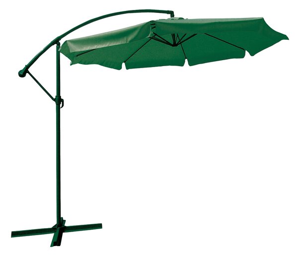 Ombrellone da Giardino Decentrato Rotondo Ø3 m Struttura Acciaio Bauer Verde
