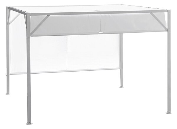 Pergola da Giardino 3x3m in Ferro Telo in Poliestere Bianco