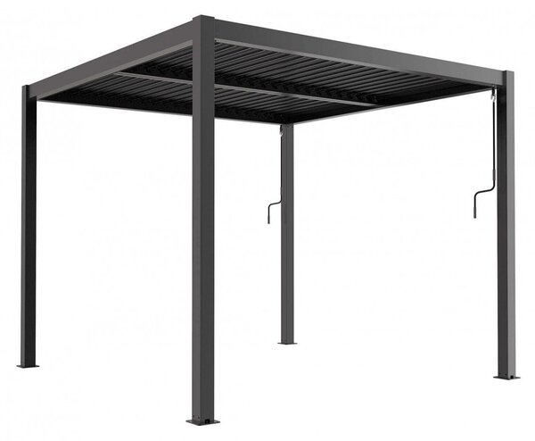 Pergola Bioclimatica 4x4 m in Alluminio Grigio scuro