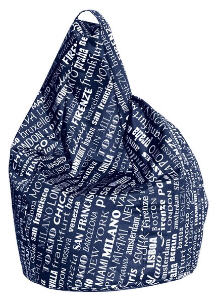 Poltrona a Sacco Pouf in Poliestere Big City Blu Avalli
