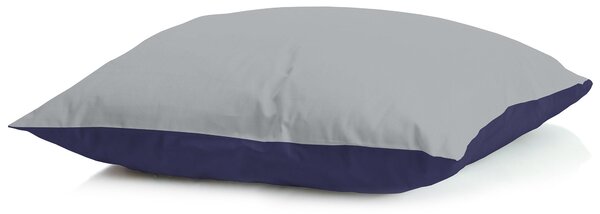 Guanciale in Piuma D'Oca con Federa Duoubleface Blu Scuro/Grigio Chiaro