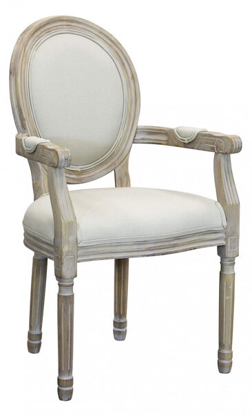 Poltrona Constance in Tessuto 55x46x96 h cm in Legno Beige